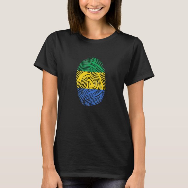 T-shirt Empreinte ADN du drapeau du Gabon (Devant)