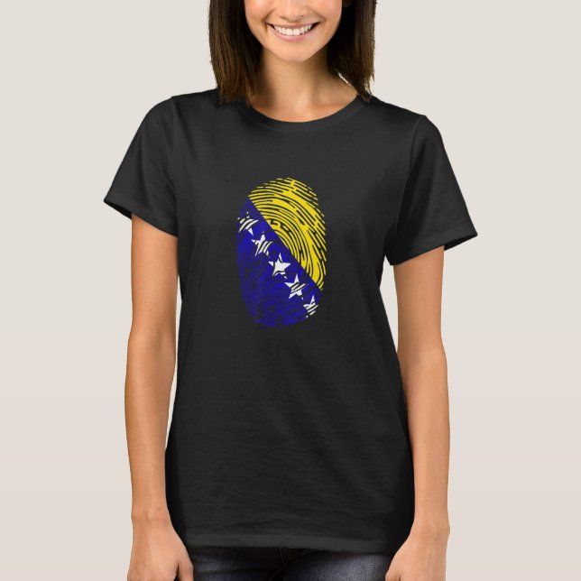 T-shirt Empreinte ADN du drapeau du pays Bosnie (Devant)