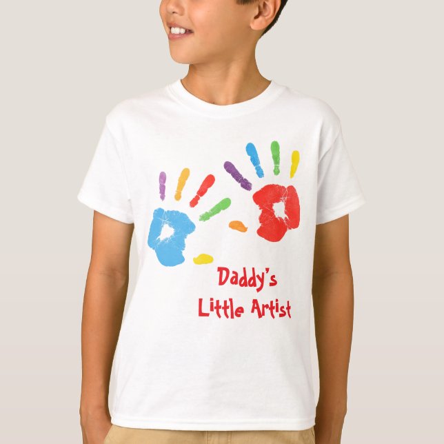 T-shirt Empreinte Colorée Papa Petit Artiste (Devant)