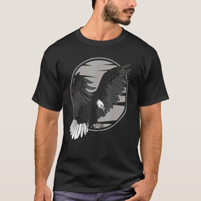 T-shirt Empreinte d'aigle à tête blanche Oiseau patriotiqu (Devant)