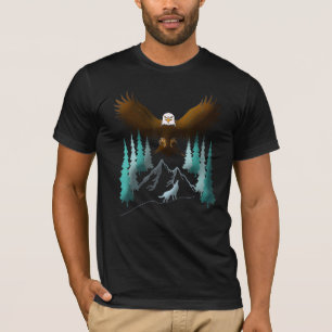 T-shirt Empreinte d'aigle à tête blanche Oiseau patriotiqu