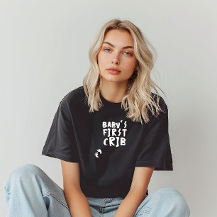 T-shirt Empreinte de bébé de grossesse humoristique noir b