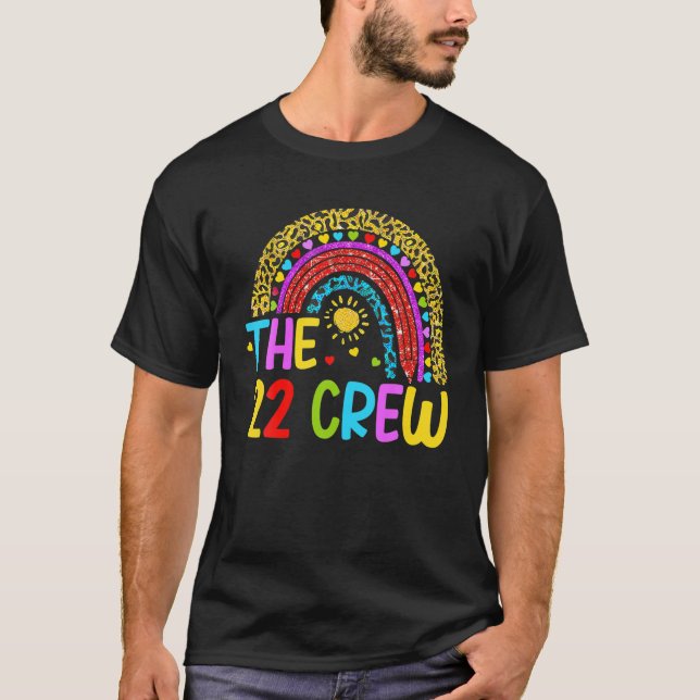 T-shirt Empreinte de léopard Arc-En-Ciel 22 Équipage Pour  (Devant)