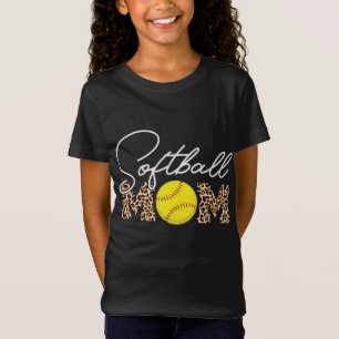 T-Shirt Empreinte de léopard de maman softball