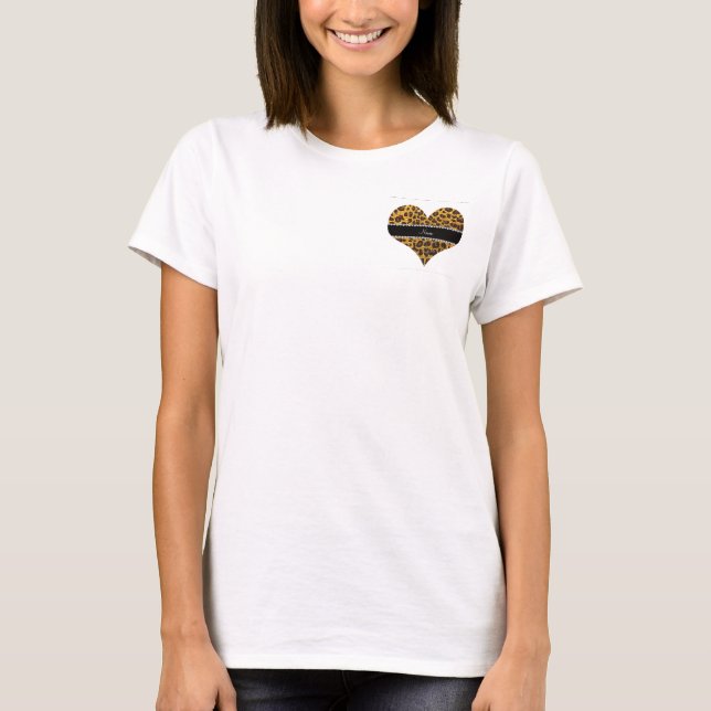 T-shirt Empreinte de léopard de parties scintillant jaune  (Devant)