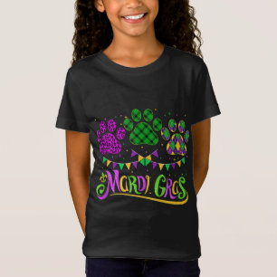 T-Shirt Empreinte de léopard Et Buffalo Plaid Chien Paw Ma