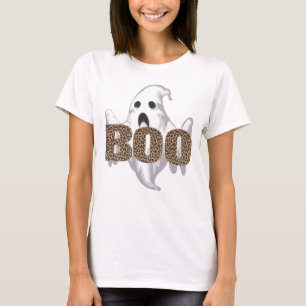 T-shirt Empreinte de léopard Halloween Ghost Boo Costume E