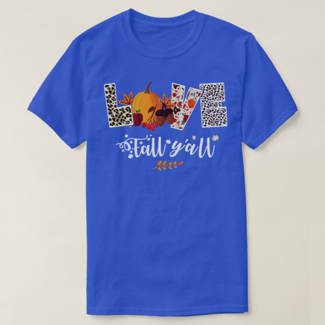 T-shirt Empreinte de léopard Love Fall Yall (Design devant)