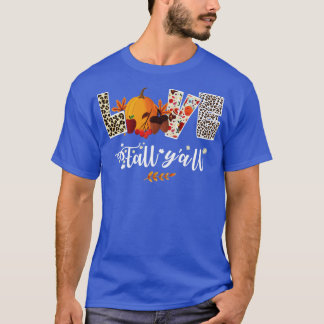 T-shirt Empreinte de léopard Love Fall Yall