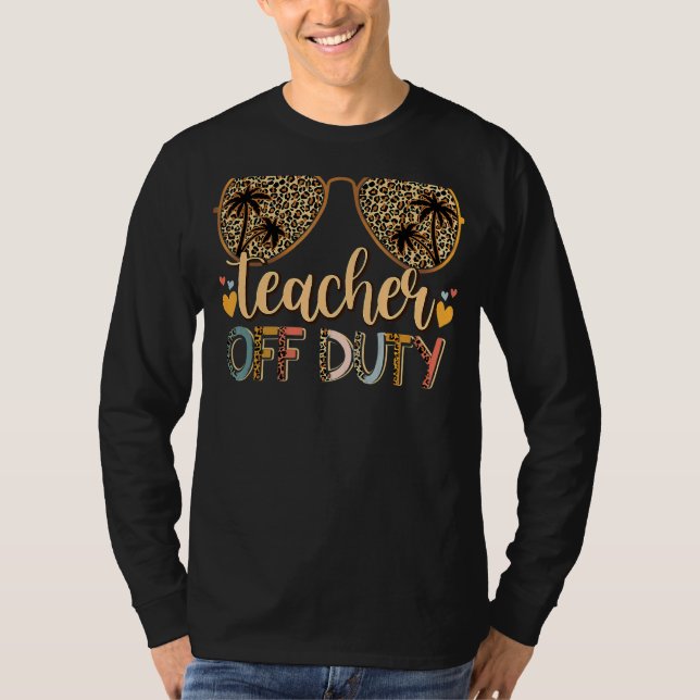 T-shirt Empreinte de léopard Lunettes de soleil Enseignant (Devant)