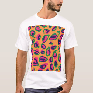 T-shirt Empreinte de léopard, Motif animal coloré.
