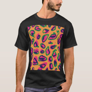 T-shirt Empreinte de léopard, Motif animal coloré.