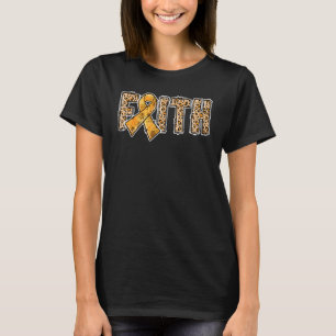 T-shirt Empreinte de léopard Orange Ribbon Faith Leukemia