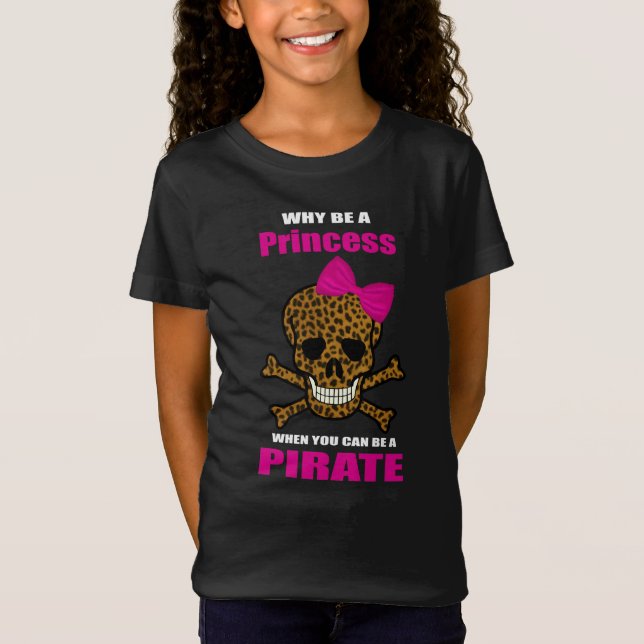T-Shirt Empreinte de léopard Pirate Pirate Pirate Princess (Devant)