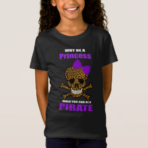 T-Shirt Empreinte de léopard Purple Bow Pirate Princess Sk