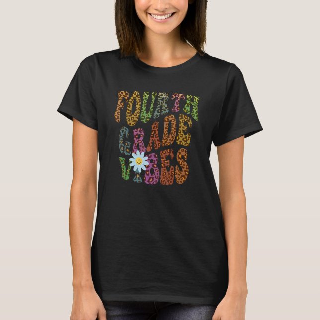 T-shirt Empreinte de léopard QUATRIÈME GRADE VIBES Enseign (Devant)