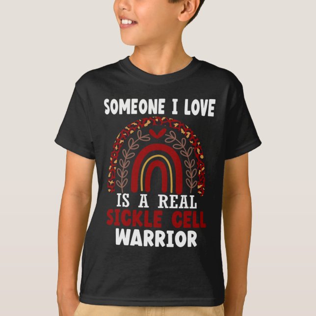 T-shirt Empreinte de léopard Rainbow Sickle Cell Warrienes (Devant)
