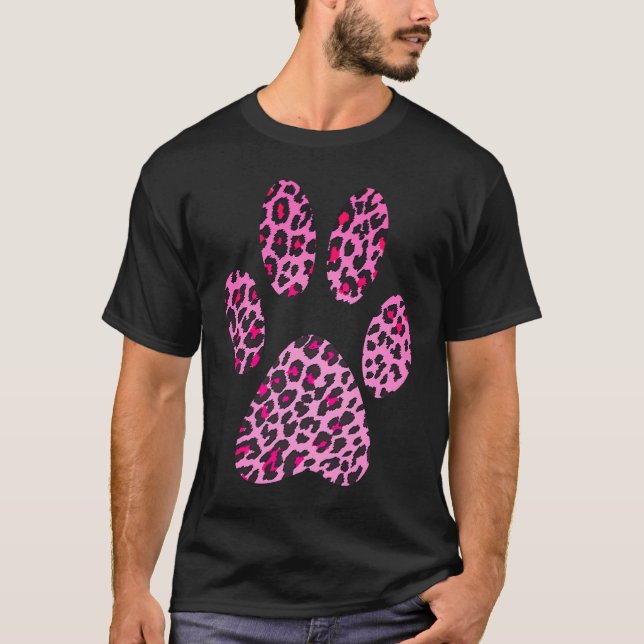 T-shirt Empreinte de léopard rose Chat Paw Cheetah Jaguar  (Devant)