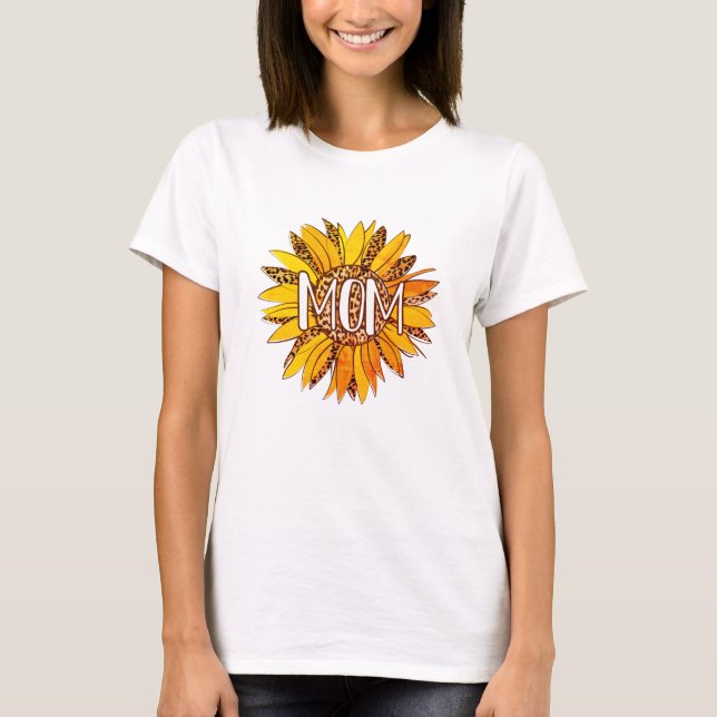 T-shirt Empreinte de léopard Tournesol MOM (Devant)