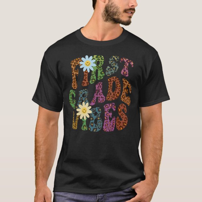 T-shirt Empreinte de léopard VIBES DE PREMIÈRE CLASSE Prof (Devant)