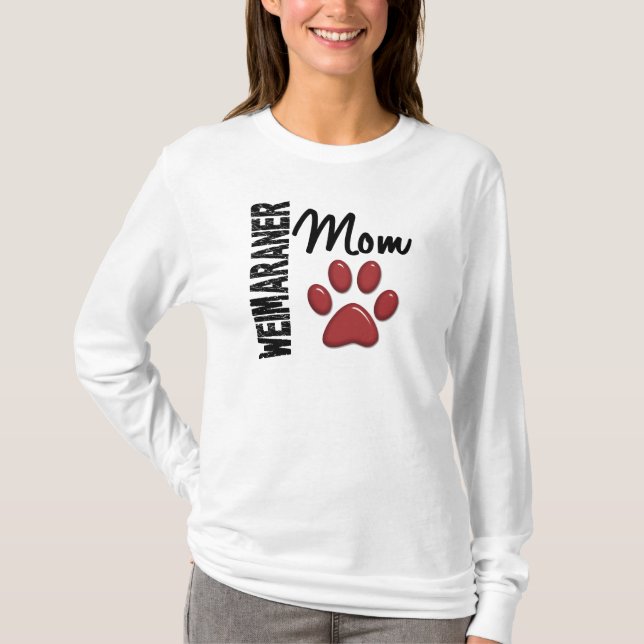 T-shirt Empreinte de patte 2 de maman de Weimaraner (Devant)