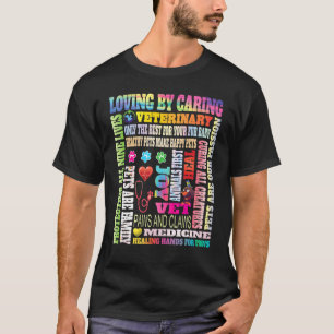 T-shirt Empreinte de patte amusant Heartbeat Vétérinaire V