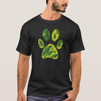 T-shirt Empreinte De Patte Camo Chien Ou Chat Empreinte D