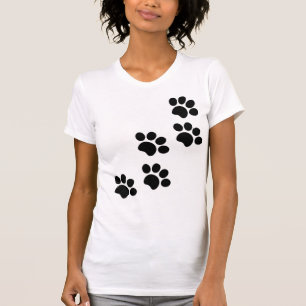 T-shirt Empreinte de patte chat chien mignon noir et blanc