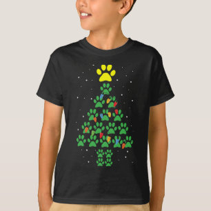 T-shirt Empreinte de patte Chien Chiot Noëls Cool X-M