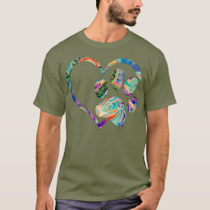 T-shirt Empreinte de patte chien Tie Dye Amoureux des chie