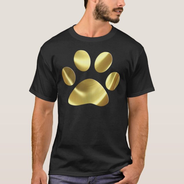 T-shirt Empreinte de patte de chat d'or (Devant)