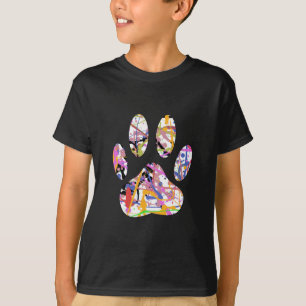 T-shirt Empreinte de patte de chien de peinture