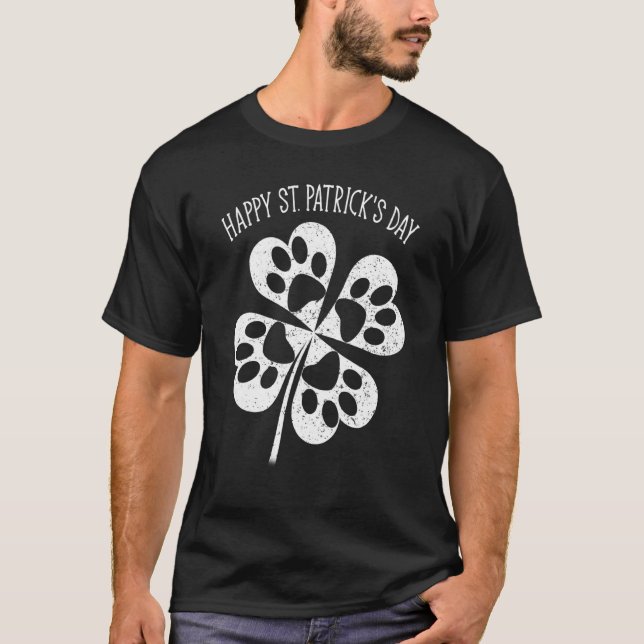 T-shirt Empreinte de patte de chien Joyeux St Patrick's Da (Devant)