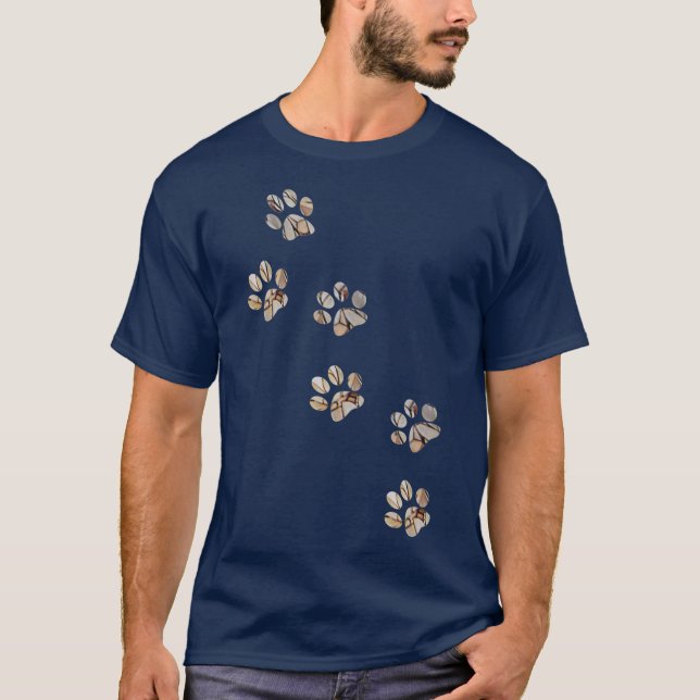T-shirt Empreinte de patte de chiot Animaux Amoureux de le (Devant)