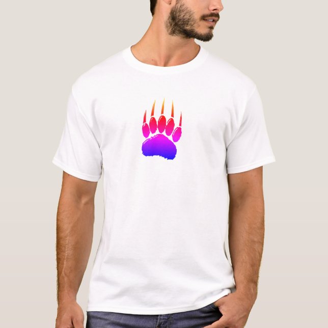 T-shirt Empreinte de patte de l'ours arc-en-ciel (Devant)