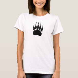 T-shirt Empreinte de patte de l'ours noir brillant