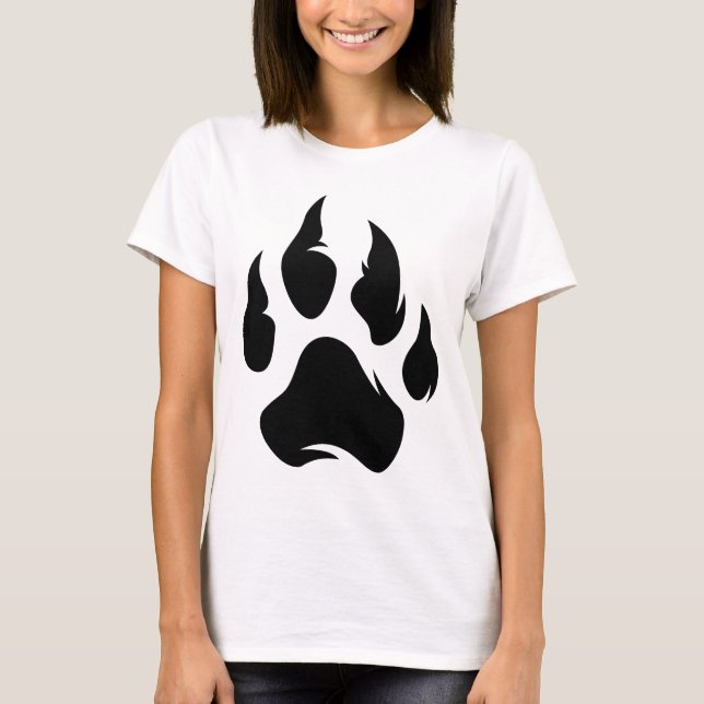 T-shirt empreinte de patte de tigre – Graphique de (Devant)