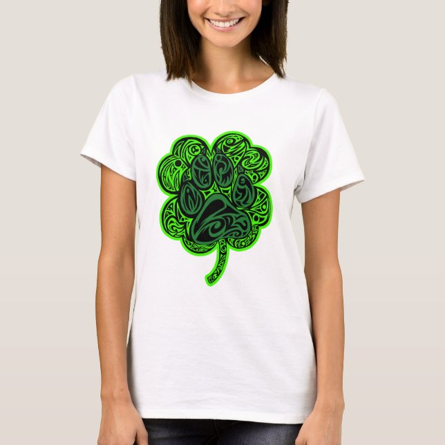 T-shirt Empreinte de patte de trèfle de quatre feuilles (Devant)