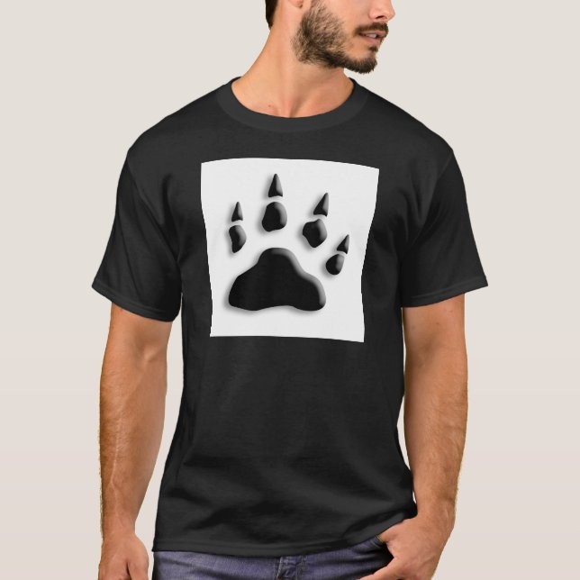 T-shirt Empreinte de patte d'ours blanc (Devant)