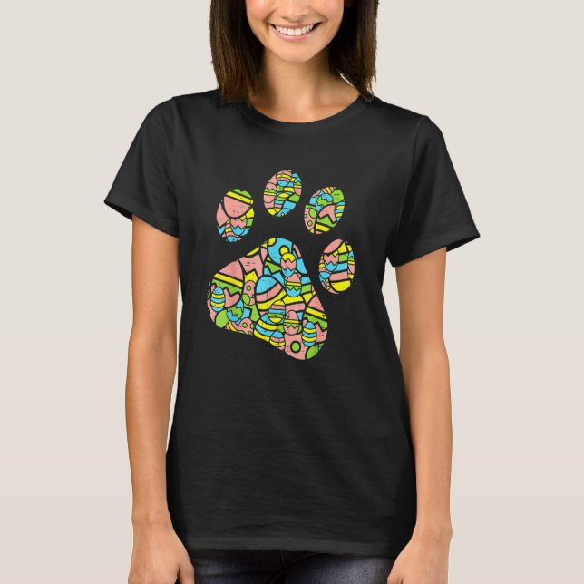 T-shirt Empreinte de patte OEufs de Pâques mignonette anim (Devant)