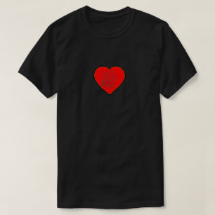 T-shirt Empreinte de patte Ours Au Coeur Rouge Avec Typogr