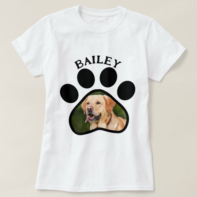 T-shirt Empreinte de patte photo de chien ou de chat pour  (Design devant)