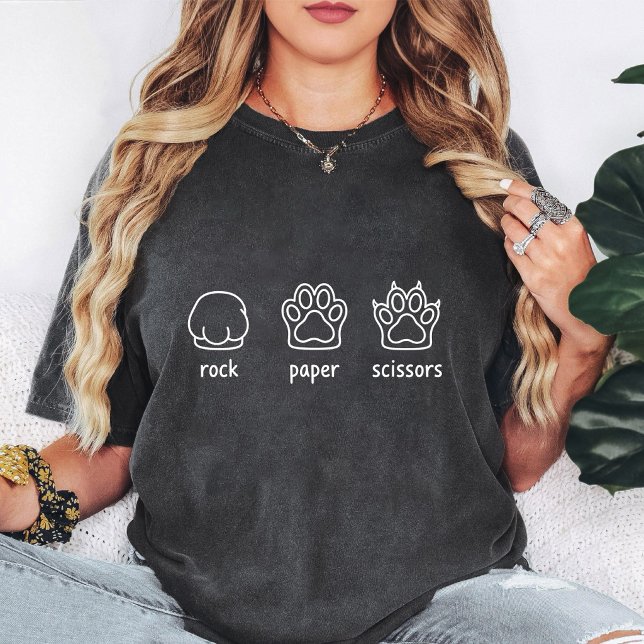 T-shirt Empreinte de Patte Pierre Feuille Ciseaux Cadeau D (Créateur téléchargé)