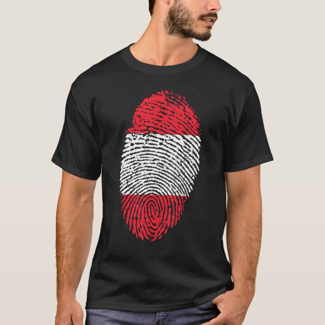 T-shirt Empreinte d'empreintes digitales Autriche (Devant)