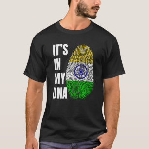 T-shirt Empreinte digitale ADN Biométrie Drapeau indien In