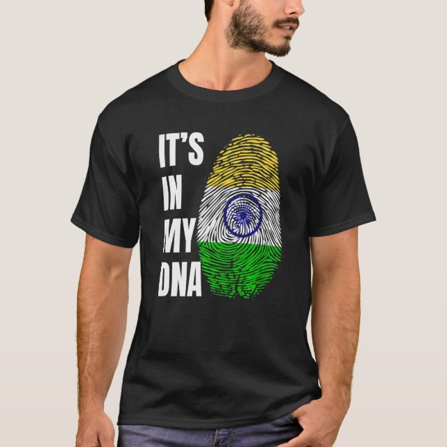 T-shirt Empreinte digitale ADN Biométrie Drapeau indien In (Devant)