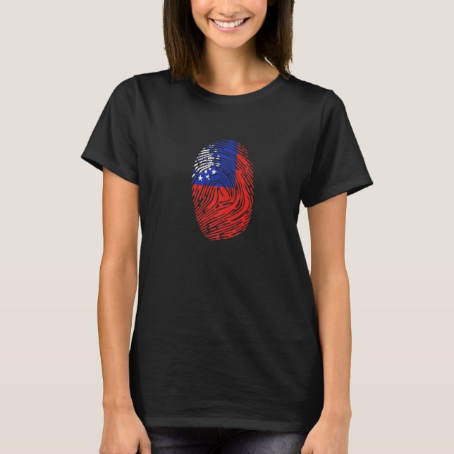T-shirt Empreinte digitale ADN Drapeau du pays Birmanie   (Devant)