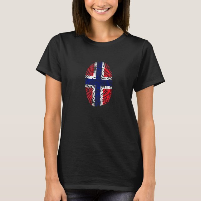 T-shirt Empreinte digitale ADN Drapeau Norvège   (Devant)