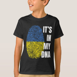 T-shirt Empreinte digitale d'ADN du drapeau ukrainien Ukra