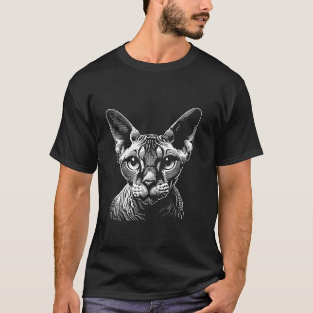 T-shirt Empreinte digitale de chat - Papa Maman Devon Rex (Devant)